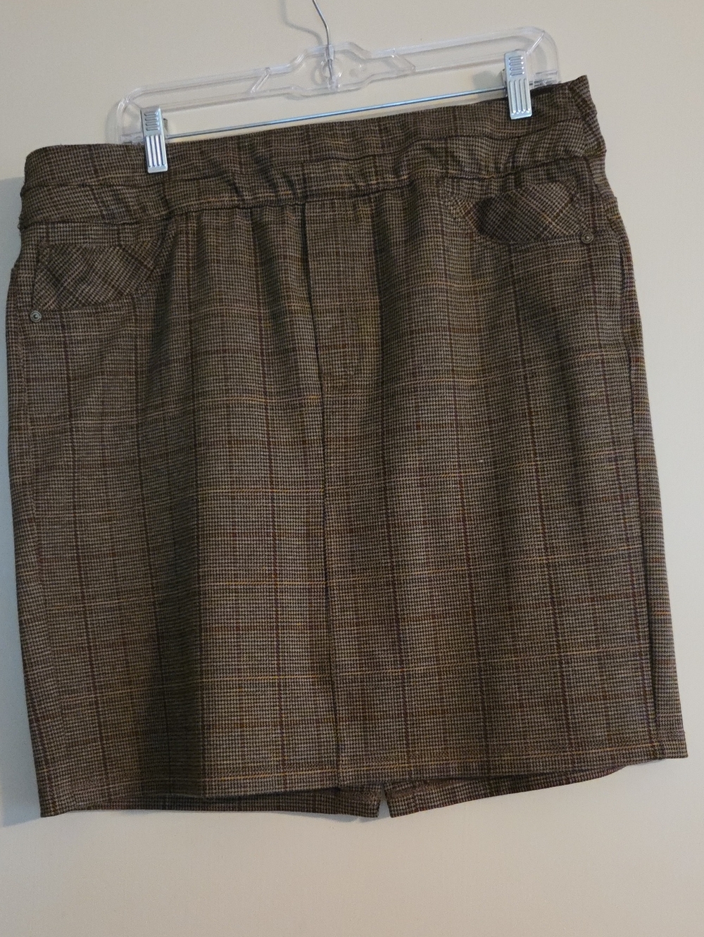 Democracy Brown Plaid A-Line Skirt